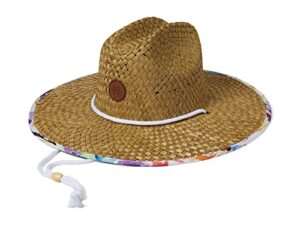 roxy women's pina to my colada straw hat, snow white pualani combo 231