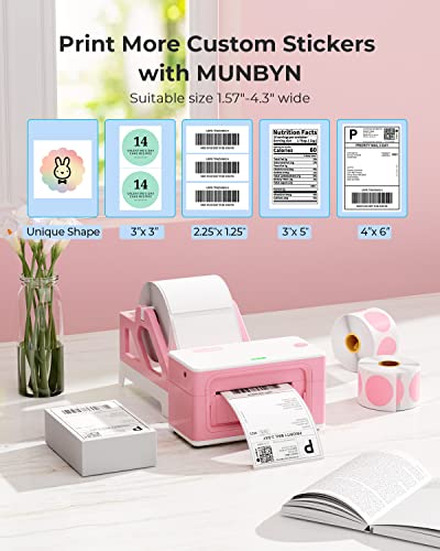 MUNBYN Bluetooth Thermal Label Printer 941B, Wireless 300DPI 4x6 Shipping Label Printers for Small Business, Support iOS, MAC, iPhone, Android, PC, Compatible with Ebay, Amazon, Shopify, Etsy, USPS