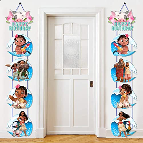 10 Pieces Princess Moana Cardboard Door Sign Banner Porch Sign Moana Hanging Signs for Outdoor Indoor Bedroom Wall Decoration Moana Themed Supplies