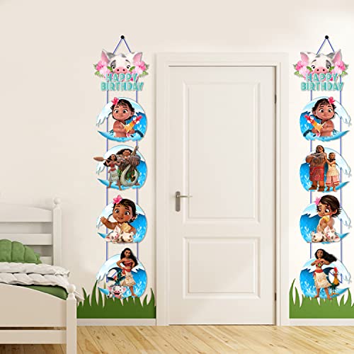 10 Pieces Princess Moana Cardboard Door Sign Banner Porch Sign Moana Hanging Signs for Outdoor Indoor Bedroom Wall Decoration Moana Themed Supplies