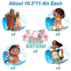 10 Pieces Princess Moana Cardboard Door Sign Banner Porch Sign Moana Hanging Signs for Outdoor Indoor Bedroom Wall Decoration Moana Themed Supplies