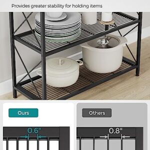 SONGMICS 5-Tier Metal Storage Rack, Shelving Unit with X Side Frames, Dense Mesh, 12.6 x 31.5 x 57.3 Inches, for Entryway, Kitchen, Living Room, Bathroom, Industrial Style, Black UBSC185B01