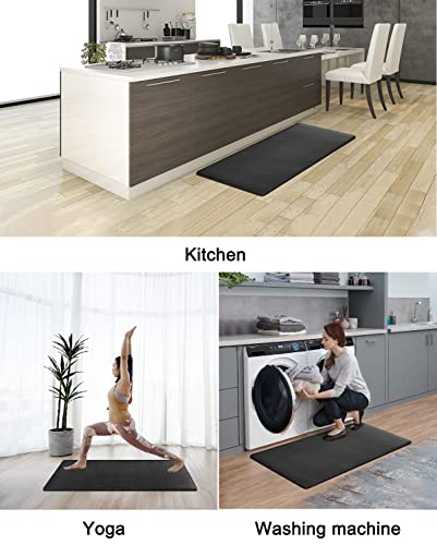 Artnice Cushion Kitchen Mat for Standing Desk Mat,Black Anti Fatigue Mats for Kitchen Floor,3/4 Inch Comfort Mat for Kitchen Floor, Waterproof Kitchen Mats for Floor,Work Place, Kitchen Sink(20"x39")