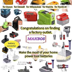 MAKBOS for Ryobi for Dyson V6 Battery Adapter,for Dyson V6 Series Vacuum Cleaner, Convert for Ryobi 18V Battery to Replace for Dyson V6 SV03 SV04 SV09 DC62 DC59 Animal Battery(only Adapter)