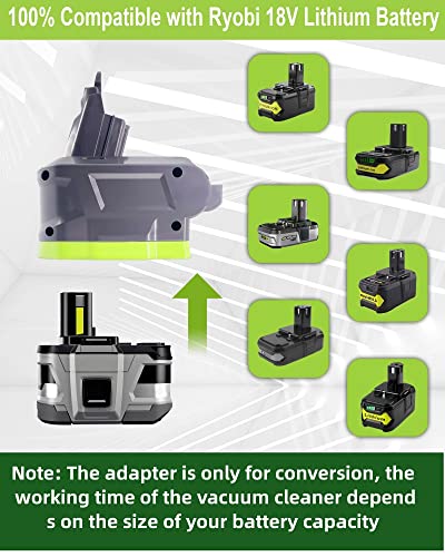 MAKBOS for Ryobi for Dyson V6 Battery Adapter,for Dyson V6 Series Vacuum Cleaner, Convert for Ryobi 18V Battery to Replace for Dyson V6 SV03 SV04 SV09 DC62 DC59 Animal Battery(only Adapter)