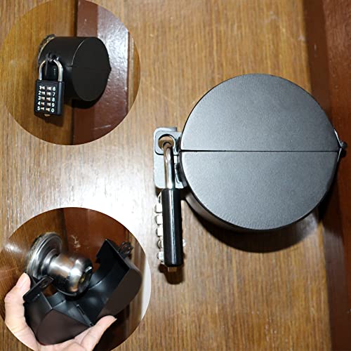 TEMEILI Door Handle Lock, Door Knob Lock Out Device,Cover to Disable The Doorknob/Faucet/Valve, Prevents Turning of Door Knob and Access to Keyhole, Prevents Operating The Knob (with Padlock)…