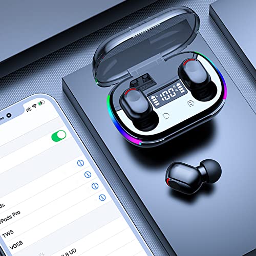 Lovskoo Wireless Earbuds, Bluetooth Earbuds 5.3 Waterproof Headphones with Finger Control, Immersive Premium Sound, Light Weight Wireless Earphones for Sleeping, in Ear Bluetooth with Mic