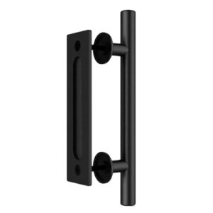 qinaixqm 9.5''/24cm sliding barn door handle double sided pull and flush barn door embedded invisible alloy steel frosted black