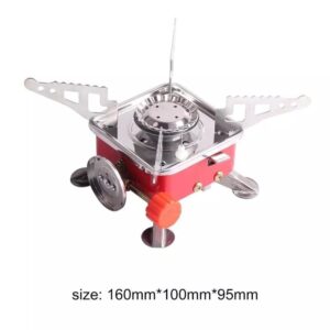 Portable Camping Stove Burner, Outdoor Strong Firepower Camping Gas Stove Folding Lightweight Stove for Outdoor Hiking Cooking