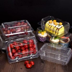 TOFLEN Disposable Sturdy Plastic Hinged Food Containers with Clear Lids (40 Pack) Clamshell Take Out Loaf Containers 7.2x4.7x3 Inches To Go Dessert Box Cake Slice Salad Pastry Sandwich Container