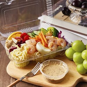 TOFLEN Disposable Sturdy Plastic Hinged Food Containers with Clear Lids (40 Pack) Clamshell Take Out Loaf Containers 7.2x4.7x3 Inches To Go Dessert Box Cake Slice Salad Pastry Sandwich Container