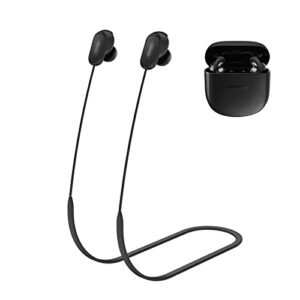 lefxmophy quietcomfort earbuds ii anti-lost strap for bose qc 2 2022 new black silicone neck rope lanyard accessories