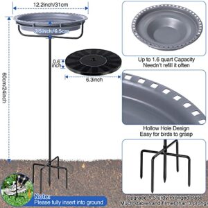 Solar Bird Bath Fountains, Bowl with Fountain Pump, Powered Water Combo Set 4 Spray Types for Outdoor Garden Yard Patio Lawn (Freestanding Style)