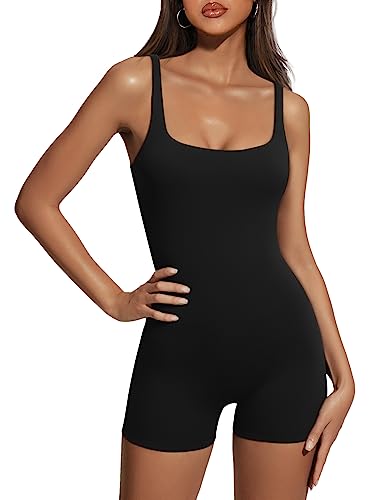 AUTOMET Jumpsuits for Women Bodysuits Shorts Rompers Unitard Shapewear Sexy Sleeveless Backless Seamless Summer Outfits 2023 Clothes