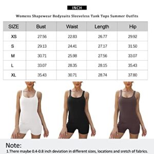 AUTOMET Jumpsuits for Women Bodysuits Shorts Rompers Unitard Shapewear Sexy Sleeveless Backless Seamless Summer Outfits 2023 Clothes