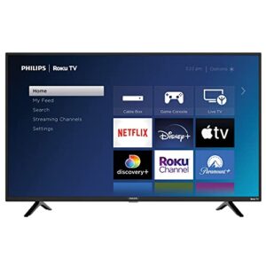 philips 43-inch 1080p fhd led roku smart tv with voice control app, airplay, screen casting, & 300+ free streaming channels
