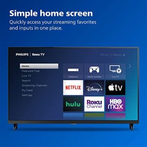 PHILIPS 43-Inch 1080p FHD LED Roku Smart TV with Voice Control App, Airplay, Screen Casting, & 300+ Free Streaming Channels