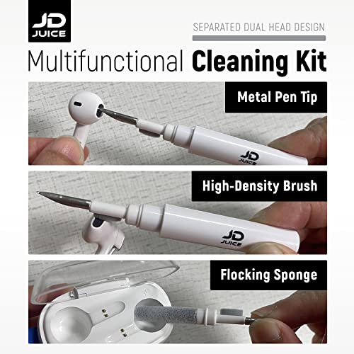 2 Pack - Airpods Cleaning Kit Earbud Cleaning Kit - Phone Cleaning Kit in-Ear Headphones Cleaning Pen Tool, Portable 3-in-1 Laptop Cleaning Kit Electronic Cleaner with a Sponge, Metal Pen Tip