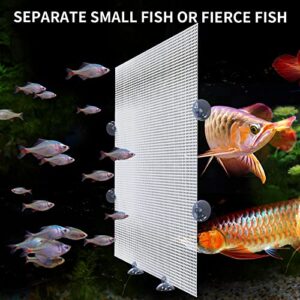 2 Pack Fish Tank Divider, Aquarium Divider Clear Plastic Cuttable Grid Plate Juvenile Fish Separator DIY Designed Clear Easy to Bent Cut and Assemble 13 * 17.3in (Suction Cups are Included)