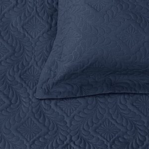 MYCRAFT Queen Quilt Bedding Set 3 Piece Lightweight Soft Coverlet - Bedspread Set for All Seasons(1 Quilt,2 Pillow Shams)