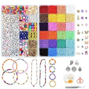 jojaneas 10800pcs 3mm glass seed beads 24 colors small beads kit bracelet beads for diy bracelets necklace jewelry making supplies top best christmas birthday gifts
