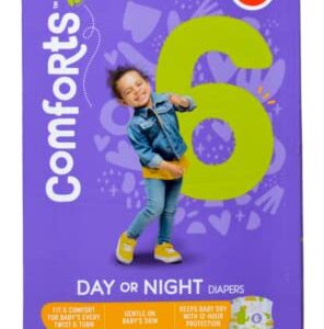 Comforts Day or Night Diapers, Size 6 (Over 35 lbs) - Super Value Box - 104 Count