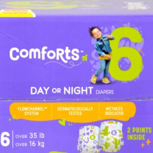 Comforts Day or Night Diapers, Size 6 (Over 35 lbs) - Super Value Box - 104 Count