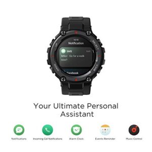 Amazfit T-Rex Pro Smart Watch for Men Rugged Outdoor GPS Watch, 18 Day Battery Life, 15 Military Standard Certified, 100+ Sports Modes, 10 ATM Water-Resistant, Black (Renewed)