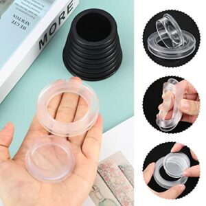 Patio Umbrella Cone Umbrella Wedge Plug and Silicone Table Umbrella Hole Ring Plug with Cap Set for Outdoor Patio Umbrella, Fits Umbrella Pole Diameter 1.5 Inch (transparent)