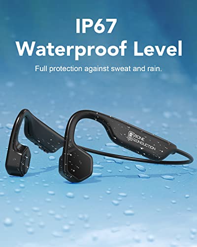 RR SPORTS Bone Conduction Headphones, Open Ear Headphones Bluetooth 5.3 Sport Earphones, IP67 Waterproof Headset for Running, Cycling, Driving, Hiking