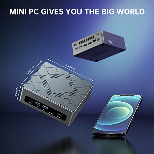 Mini PC Windows 11 Pro, Intel i7 10710U (up to 4.70 GHz) Mini Computers 16GB RAM 512GB NVMe SSD, 6 Cores 12 Thread Small Desktop Computers WiFi 6/BT 5.2/USB 3.0/4K HDMI/VGA, Support Auto Power On
