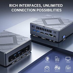 Mini PC Windows 11 Pro, Intel i7 10710U (up to 4.70 GHz) Mini Computers 16GB RAM 512GB NVMe SSD, 6 Cores 12 Thread Small Desktop Computers WiFi 6/BT 5.2/USB 3.0/4K HDMI/VGA, Support Auto Power On