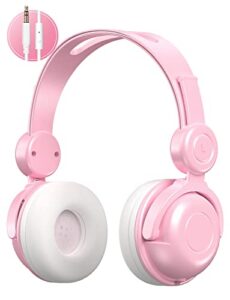 kids headphones, wired on-ear child headset with mic, hd sound sharing function and 85db volume limited hearing protection for phone tablet pc