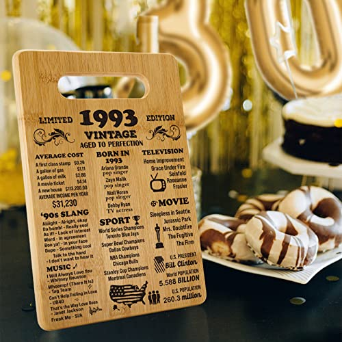 BackURyear 30th Birthday Gifts for Women, Men, Friends, Thirty Birthday Gifts, 30 Years Old Gifts, 30th Birthday presents, 30th Birthday Decorations Party Supplies, 30th Cutting Board Gifts