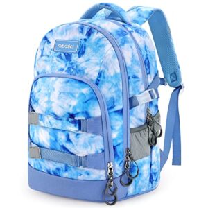 mibasies girls backpack for kids, elementary school backpack for girls 17inch(marble bule)