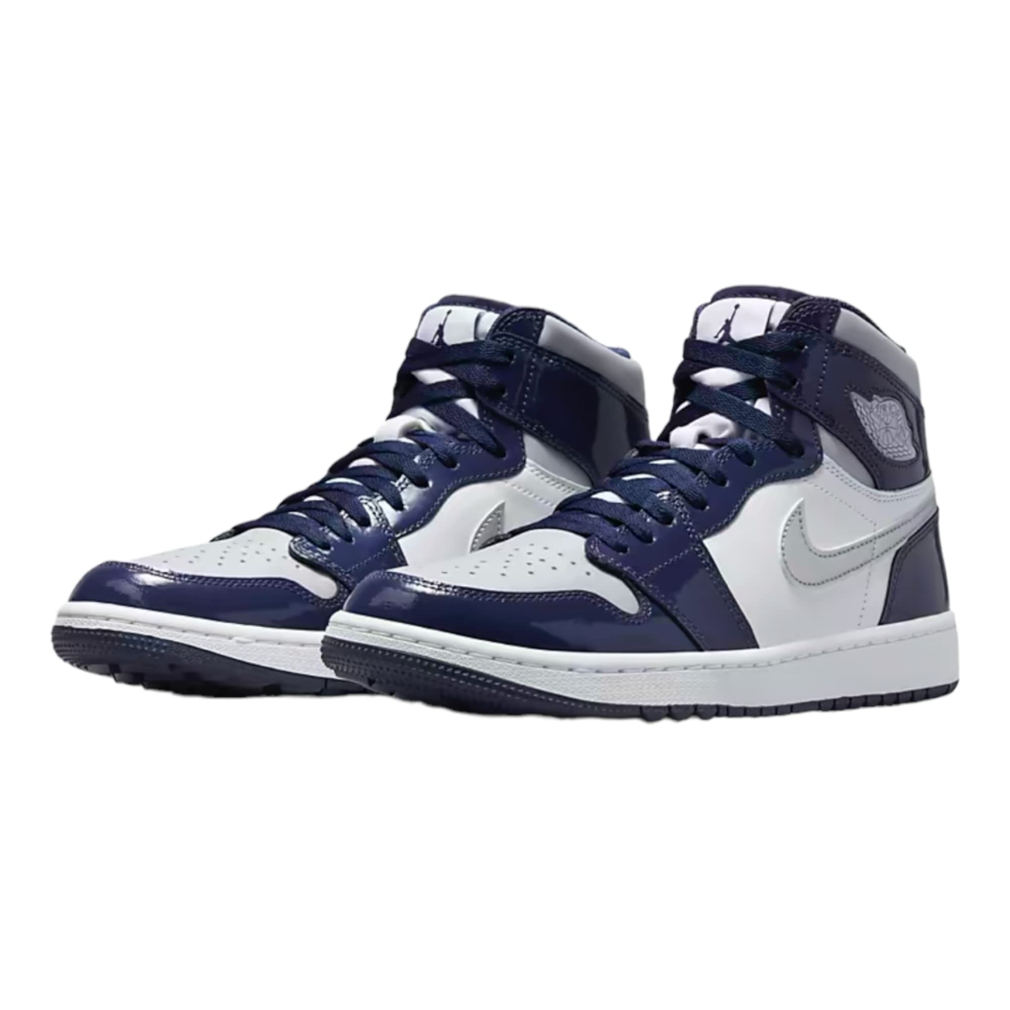 Nike Jordan 1 High Men's Golf Shoes White/Metallic Silver DQ0660-100 12