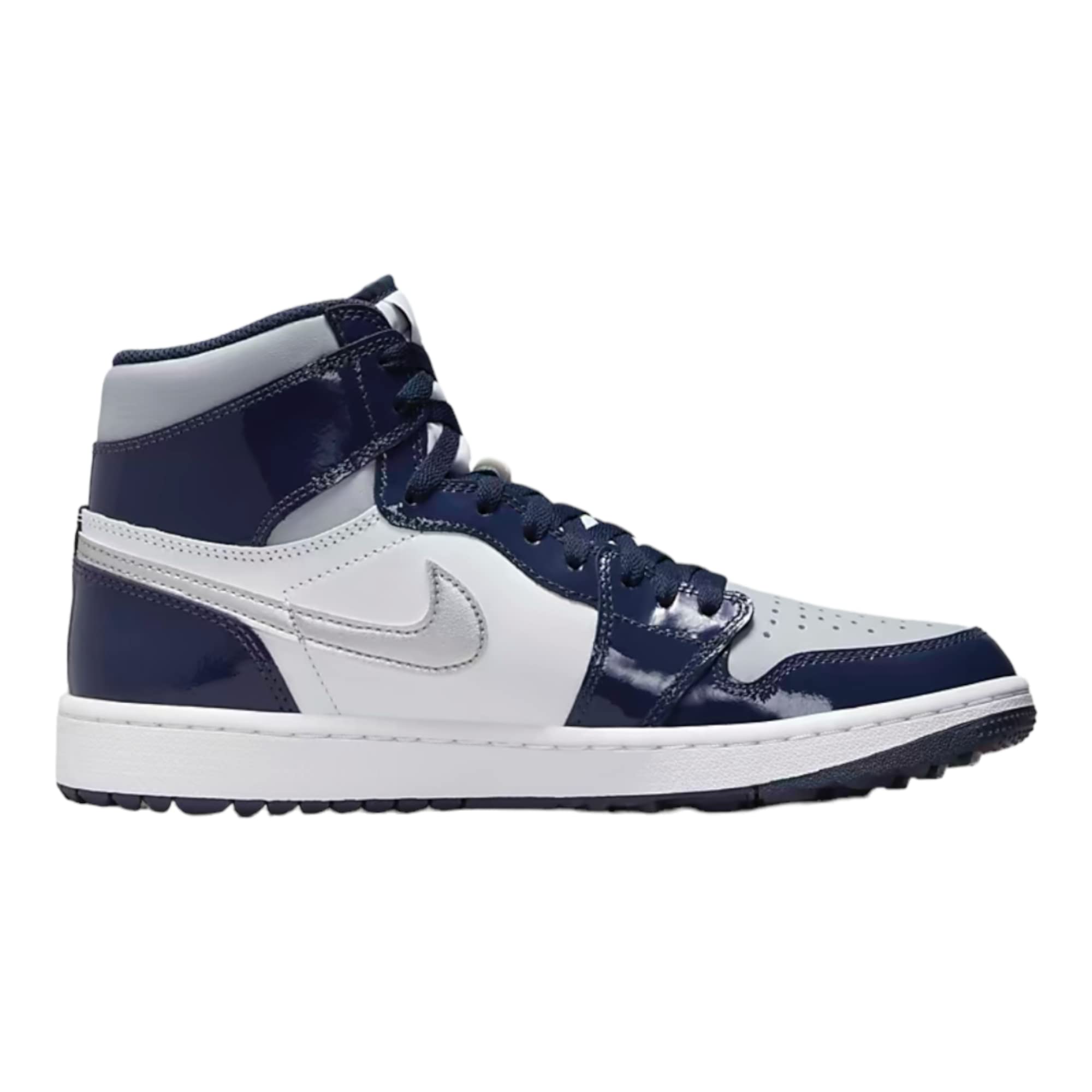 Nike Jordan 1 High Men's Golf Shoes White/Metallic Silver DQ0660-100 12