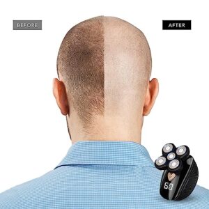 Pamasana Head Shavers for Bald Men, Electric Shavers for Bald Head Cordless, Bald Head Shavers, Electric Shaver, Rechargeable Rotary Shaver for Men, Waterproof Rotary Shaver Grooming Kit