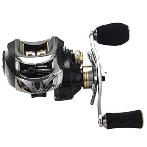 taigek baitcaster reels 7.0:1 gear ratio surf fishing reel 18+1 stainless bb up to 17.6lb drag casting reel dual braking system right hand fishing reels casting