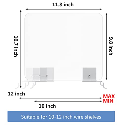 Hmdivor 6 Pack Acrylic Wire Shelf Dividers for Closet Organization Clear Shelf Dividers for Wire Shelves in Bedroom, Kitchen and Office