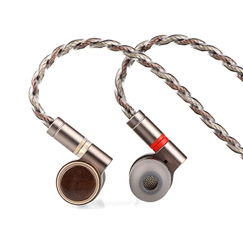 Linsoul TINHIFI T4 Plus 10mm Magnetic CNT Driver in-Ear Monitor with N54 Circuit, CCAW Voice Coil, Metal Case, Wood Faceplate, Detachable Silver-Copper Cable for Audiophile Musician