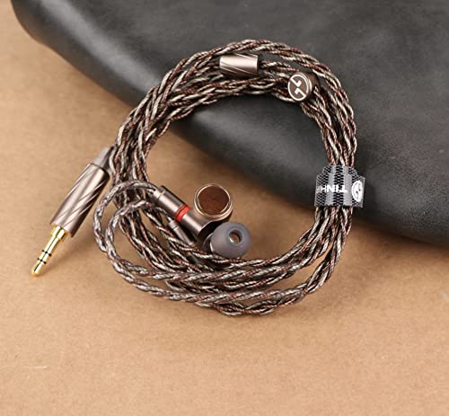 Linsoul TINHIFI T4 Plus 10mm Magnetic CNT Driver in-Ear Monitor with N54 Circuit, CCAW Voice Coil, Metal Case, Wood Faceplate, Detachable Silver-Copper Cable for Audiophile Musician