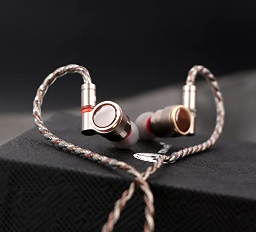 Linsoul TINHIFI T4 Plus 10mm Magnetic CNT Driver in-Ear Monitor with N54 Circuit, CCAW Voice Coil, Metal Case, Wood Faceplate, Detachable Silver-Copper Cable for Audiophile Musician