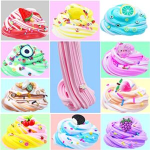 sedytoju Butter Slime Kit for Girls 10 Pack, Party Favors with Watermelon, Coffee, Mint, Candy, and Lemon Slime, Stretchy and Non-Sticky, Stress Relief Toy for Boys, Easter Basket Stuffers