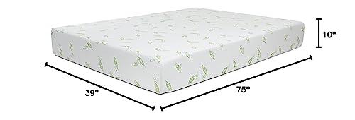 NapQueen Anula, Twin 10'' Green Tea Memory Foam Mattress, Bed in a Box