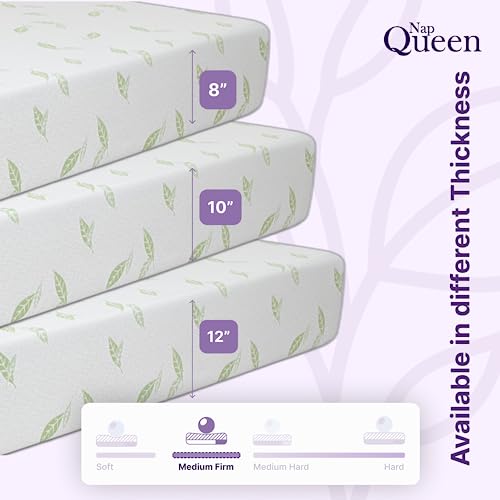 NapQueen Anula, Twin 10'' Green Tea Memory Foam Mattress, Bed in a Box