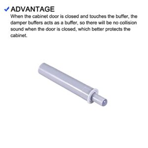 METALLIXITY Damper Buffers Push (2.36"x0.36") 3Pcs, Plastic Cabinet Push Latches Soft Quiet Close - for Door Drawer, Home Decoration, Gray