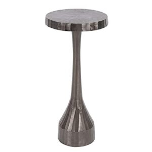 howard elliot collection round martini candlestick side drinks resting cocktails, home decor pedestal end table for small space & living room, graphite (9"x9"x20")