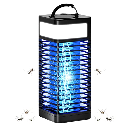 Bug Zapper, Bug Zapper Indoor, Outdoor, Mosquito Zapper, Mosquito Trap, Fly Zapper, Cordless Killer for Home Garden and Patio Use （Black）