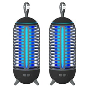 bug zapper outdoor wireless mosquito zapper indoor portable camping bug zapper 2500mah electric trap ideal for fly traps (black 2 pack)